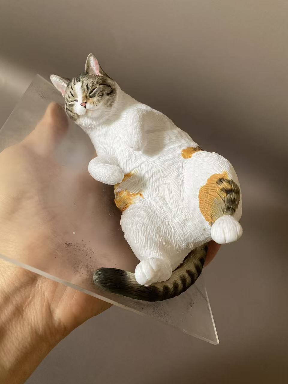 Custom Cat Figurine From Photo-Personalized Cat Memorial Statue-Pet Loss Keepsake-Realistic Cat Sculpture On Display Base