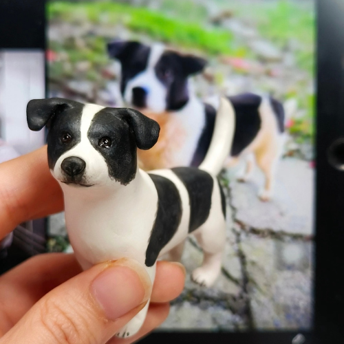Custom Handmade Polymer Clay Pet Figurine – Realistic Replica from Your Photo
