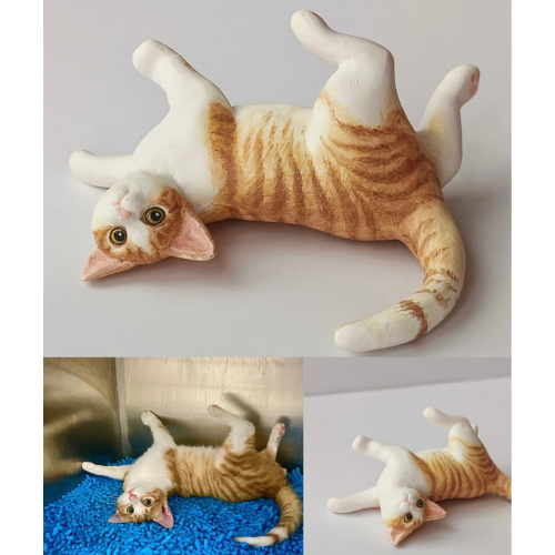 Custom Handmade Polymer Clay Pet Figurine – Realistic Replica from Your Photo