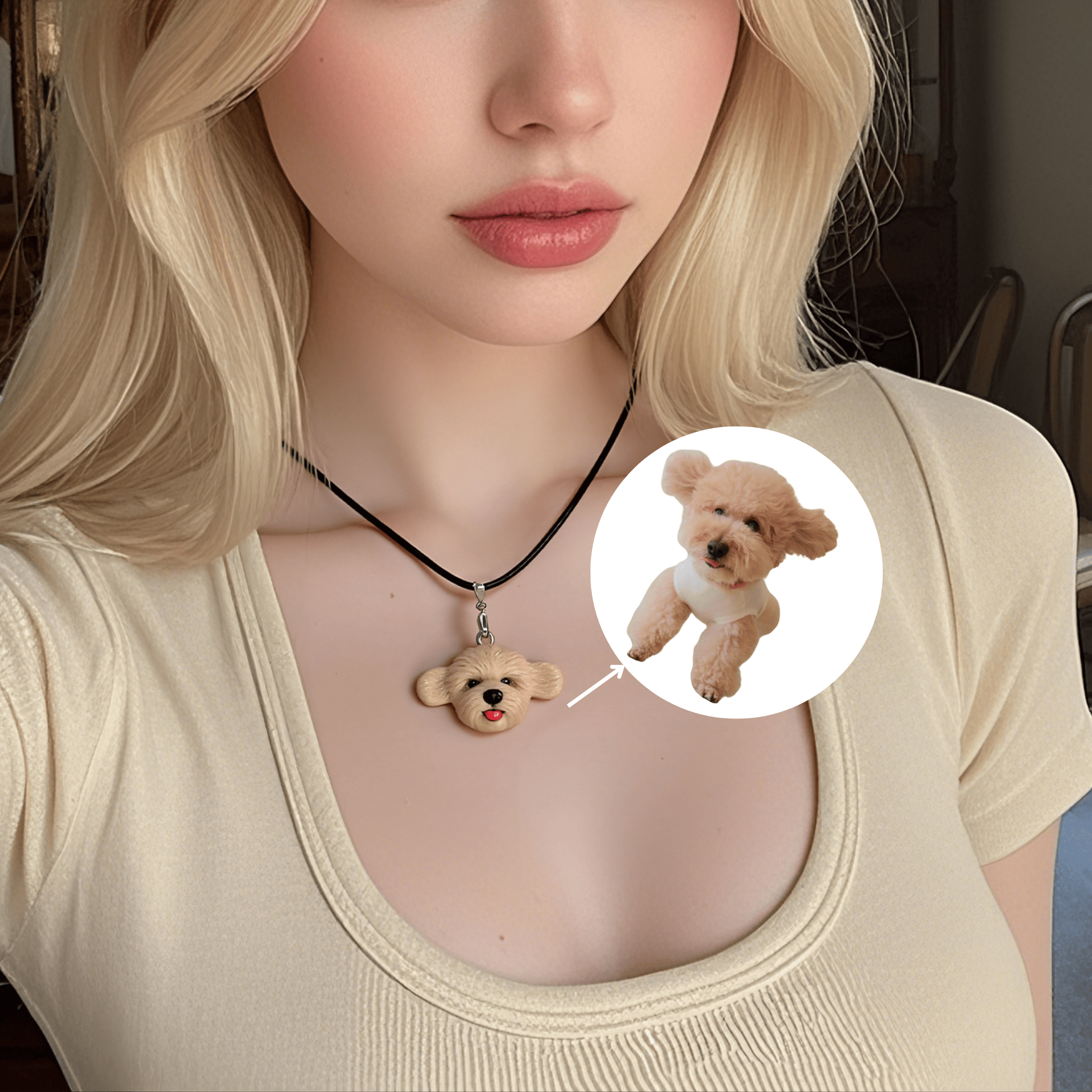 Personalized Cat Portrait Necklace For Cat Memorial