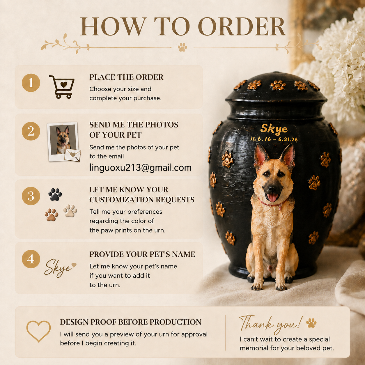 Custom Dog Urn With Pet Figurine For Pet Loss Memorial-Personalized Dog Urn With Dog Sculpture On the Urn