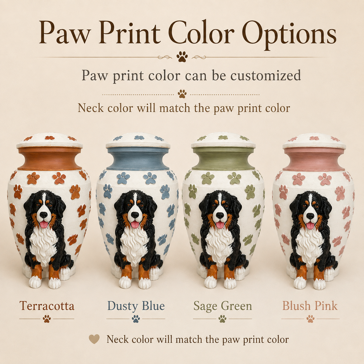 Custom Pet Urn With Pet Figurine For Pet Loss Memorial-Personalized Dog Urn With Dog Sculpture On the Urn