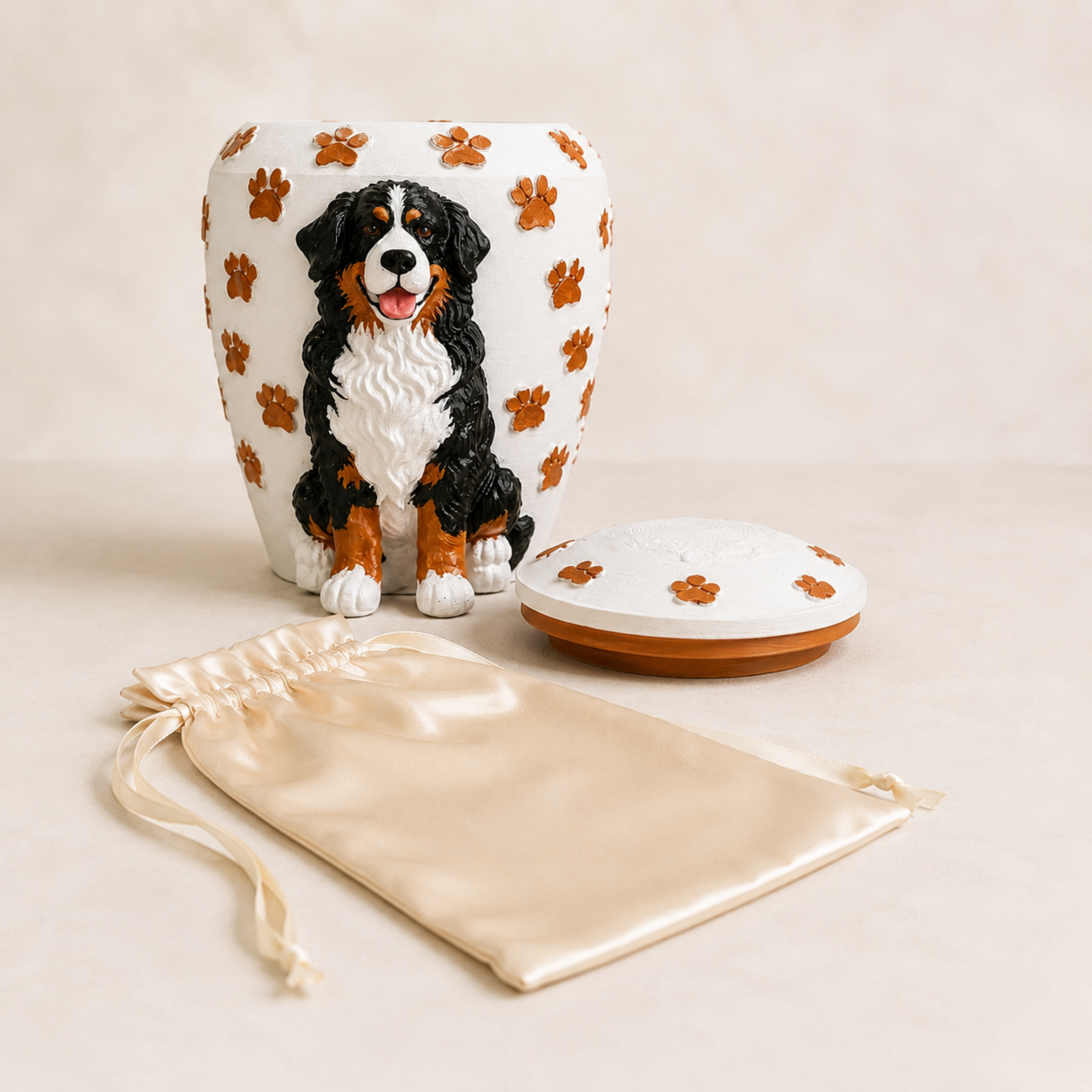 Custom Pet Urn With Pet Figurine For Pet Loss Memorial-Personalized Dog Urn With Dog Sculpture On the Urn