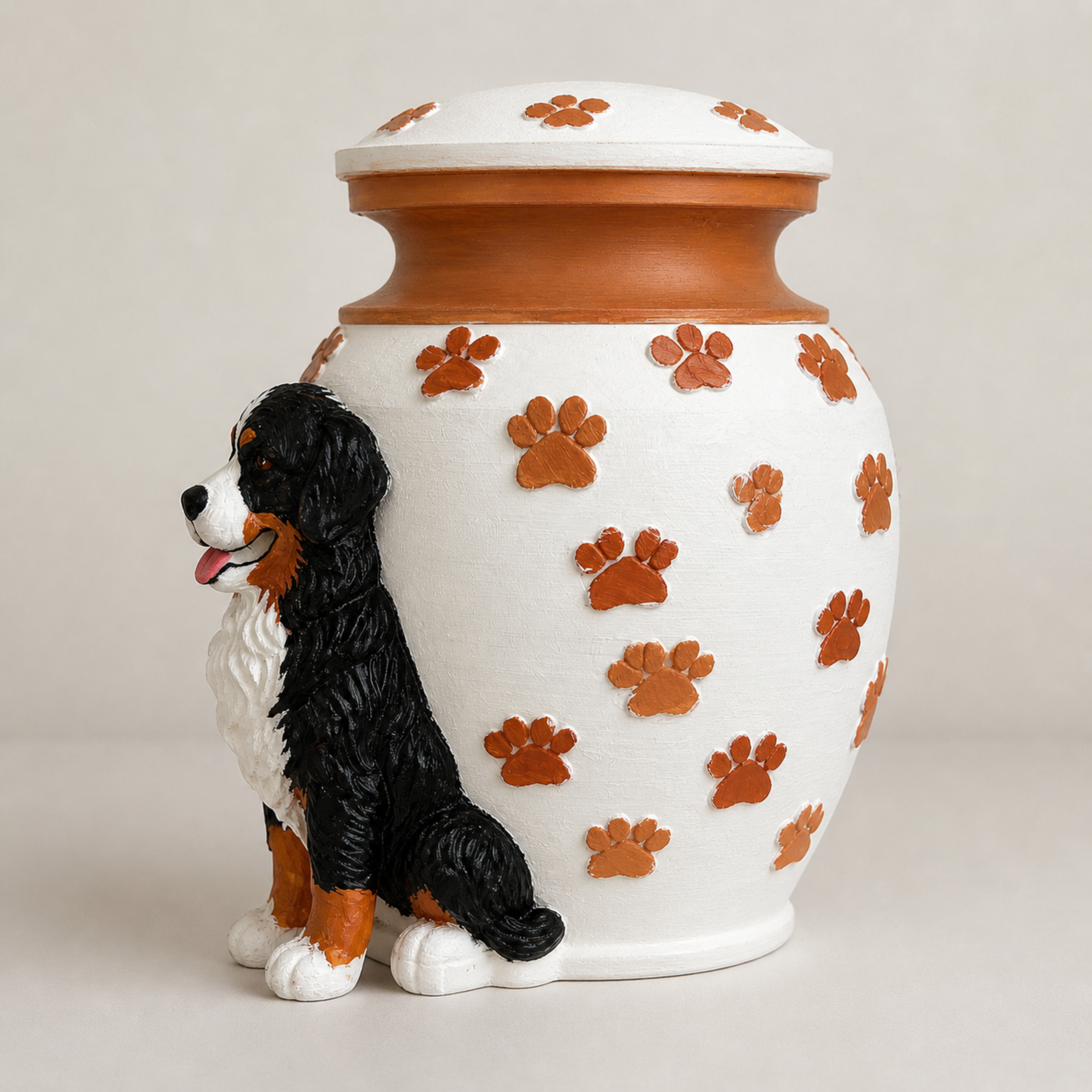 Personalized Pet Urn With Custom Statue Hand Painted Dog Cat Memorial Keepsake Ashes Bag